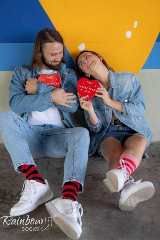 Kojinės COUPLE BOX 2 poros Dėžutė su širdelėmis