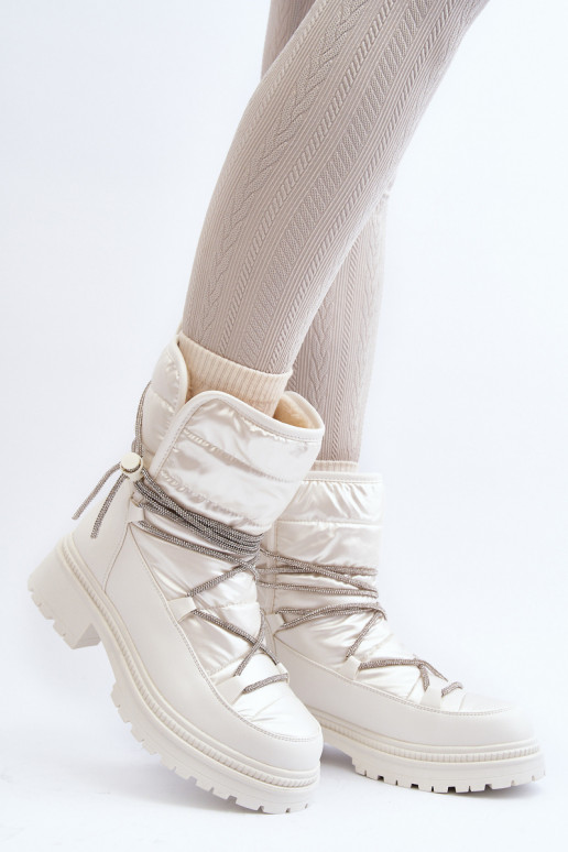 Šilti sniego batai baltos spalvos Rilana Šilti sniego batai baltos spalvos Rilana