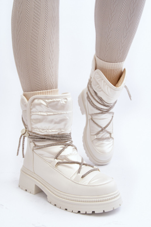 Šilti sniego batai baltos spalvos Rilana Šilti sniego batai baltos spalvos Rilana