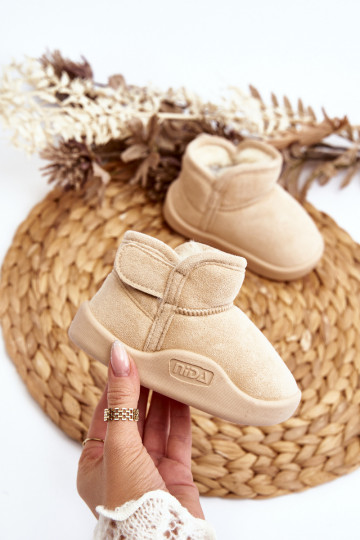sniego batai Vaikiški pašiltinti su kailiuku viduje smėlio spalvos Benigna 2