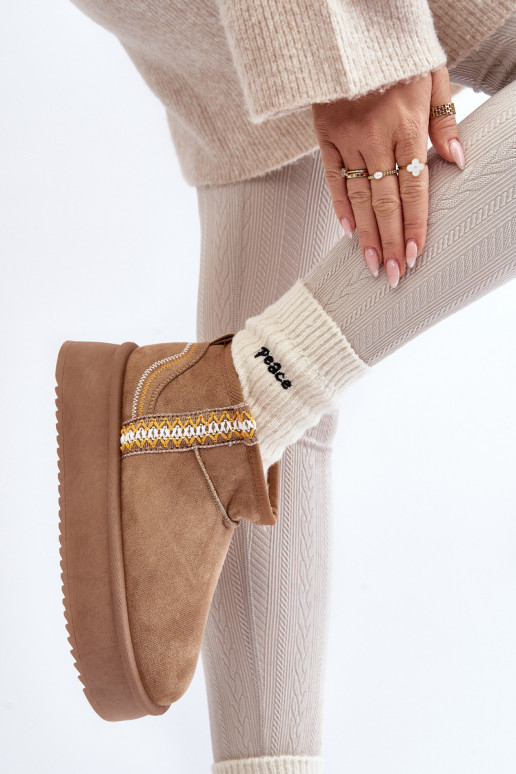 sniego batai su platforma su raštais rudos spalvos Udra sniego batai su platforma su raštais rudos spalvos Udra