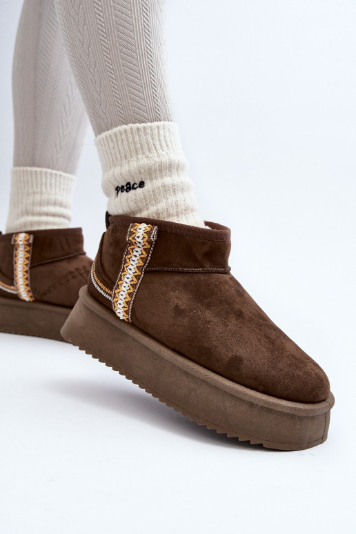 sniego batai su platforma su raštais chaki spalvos Udra