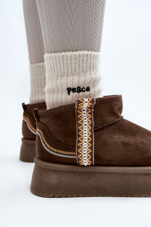 sniego batai su platforma su raštais chaki spalvos Udra