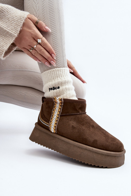 sniego batai su platforma su raštais chaki spalvos Udra