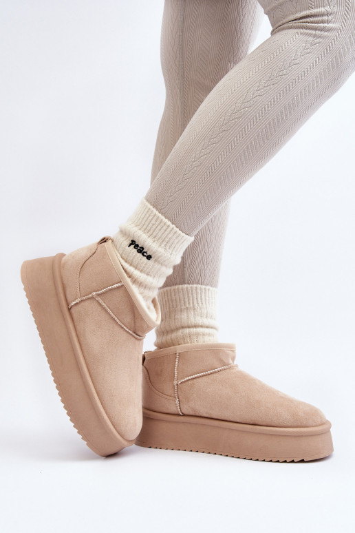 sniego batai su masyviu padu smėlio spalvos Caliksa sniego batai su masyviu padu smėlio spalvos Caliksa