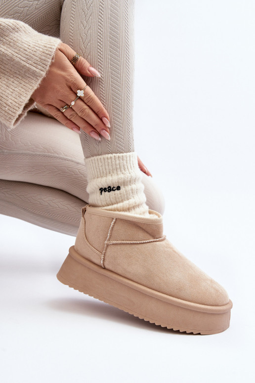 sniego batai su masyviu padu smėlio spalvos Caliksa sniego batai su masyviu padu smėlio spalvos Caliksa