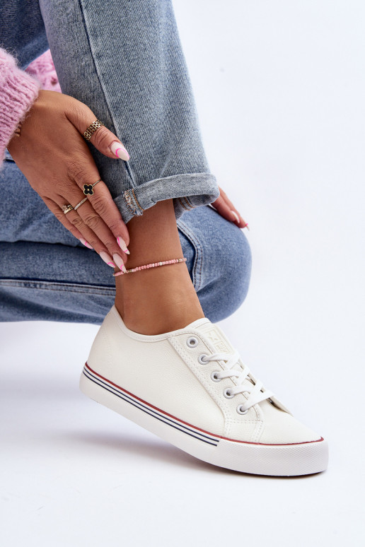 Moteriški batai iš eko odos baltos spalvos Lirean Moteriški batai iš eko odos baltos spalvos Lirean