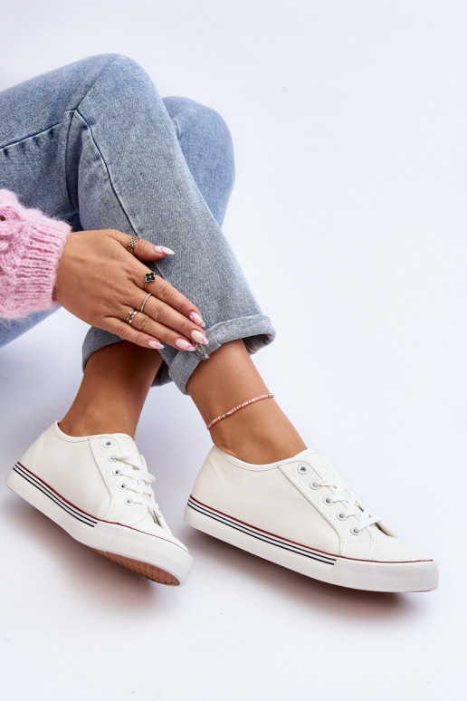 Moteriški batai iš eko odos baltos spalvos Lirean Moteriški batai iš eko odos baltos spalvos Lirean