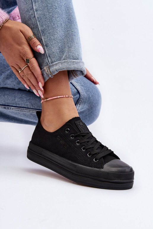 Tekstiliniai sportbačiai juodos spalvos Staneva Tekstiliniai sportbačiai juodos spalvos Staneva