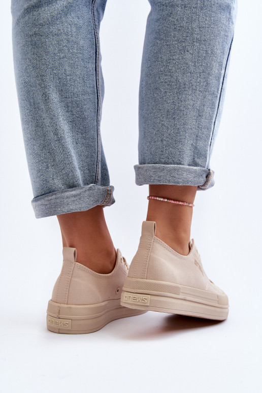 Tekstiliniai sportbačiai smėlio spalvos Staneva