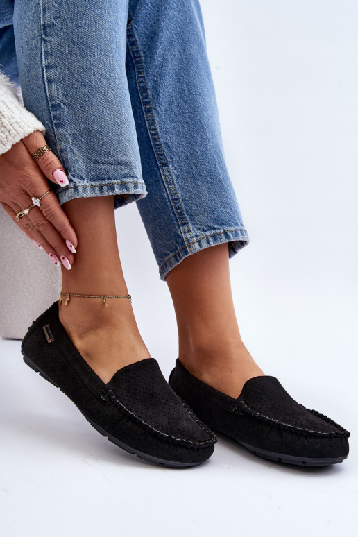 su aužūro elementais Mokasinai juodos spalvos Rasirna