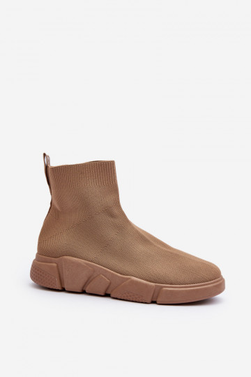 sportiniai bateliai su kojinės tipo auliuku smėlio spalvos Zirila