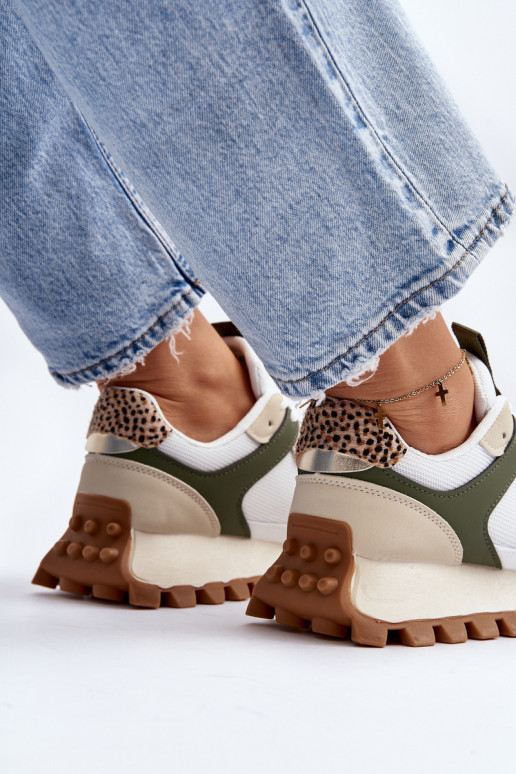 Sneakers modelio batai sportiniai bateliai   smėlio spalvos-žalios spalvos Ralita Sneakers modelio batai sportiniai bateliai   smėlio spalvos-žalios spalvos Ralita