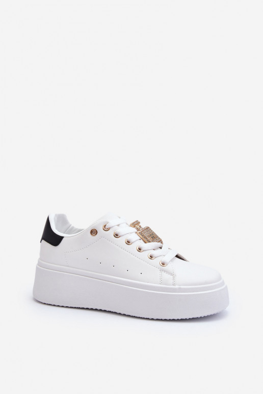 Sneakers modelio batai   su ornamentais baltos spalvos Celedria Sneakers modelio batai   su ornamentais baltos spalvos Celedria