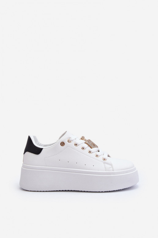 Sneakers modelio batai   su ornamentais baltos spalvos Celedria Sneakers modelio batai   su ornamentais baltos spalvos Celedria