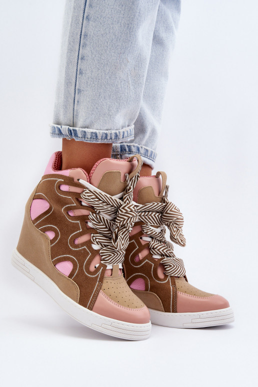 Sneakers modelio batai  rožinės spalvos Leoppa