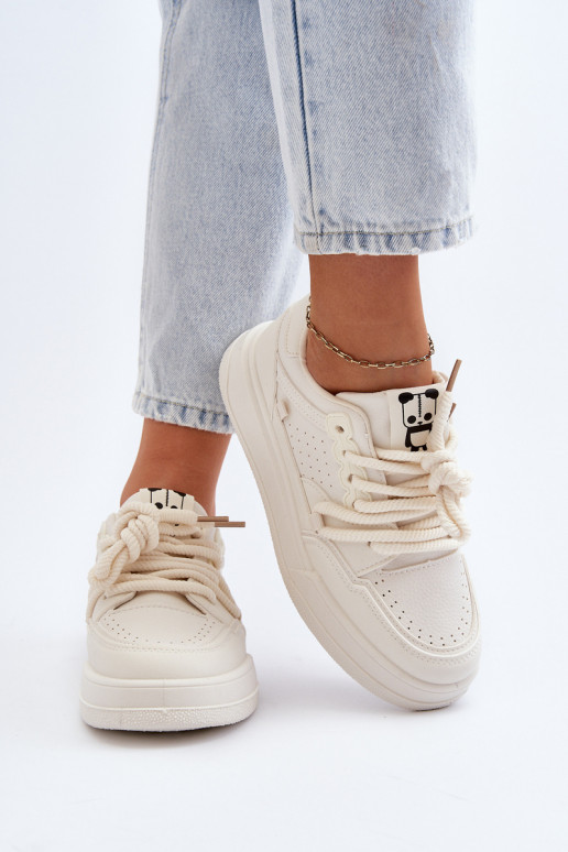 Sneakers modelio batai Eko   smėlio spalvos Avanalis