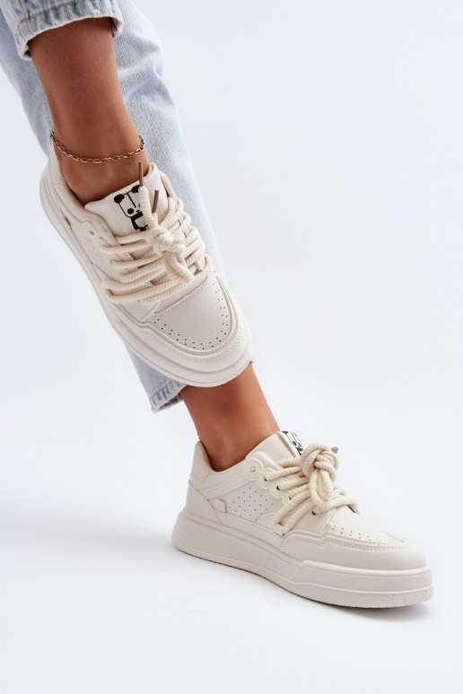 Sneakers modelio batai Eko   smėlio spalvos Avanalis