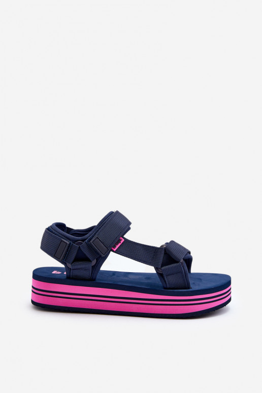 Moteriškos basutės su platforma Lee Cooper LCW-24-05-2754L tamsiai mėlynos spalvos