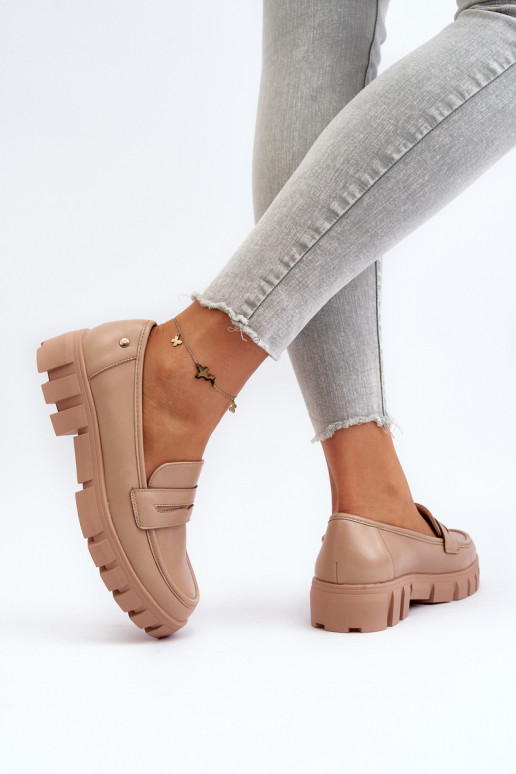 Mokasinai iš eko odos smėlio spalvos Seravisa