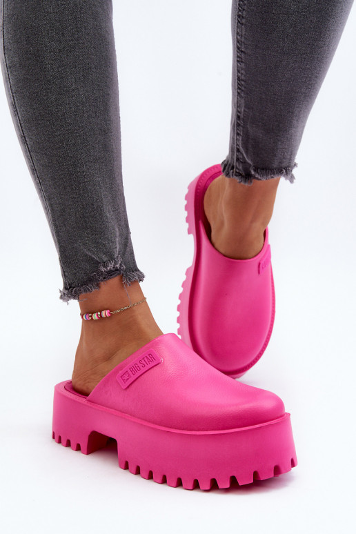 Moteriškas Šlepetės su madingais masyviais padais Big Star NN274019 rožinės spalvos