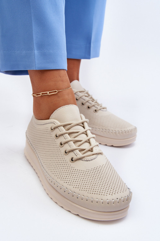 Sportinio stiliaus batai Laisvalaikio bateliai smėlio spalvos Lalnai Sportinio stiliaus batai Laisvalaikio bateliai smėlio spalvos Lalnai