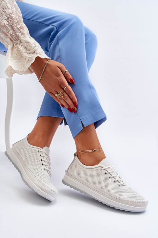 Sportinio stiliaus batai Laisvalaikio bateliai baltos spalvos Lalnai Sportinio stiliaus batai Laisvalaikio bateliai baltos spalvos Lalnai