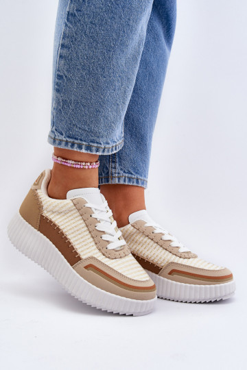 Sneakers modelio batai   su platforma smėlio spalvos Redala 2