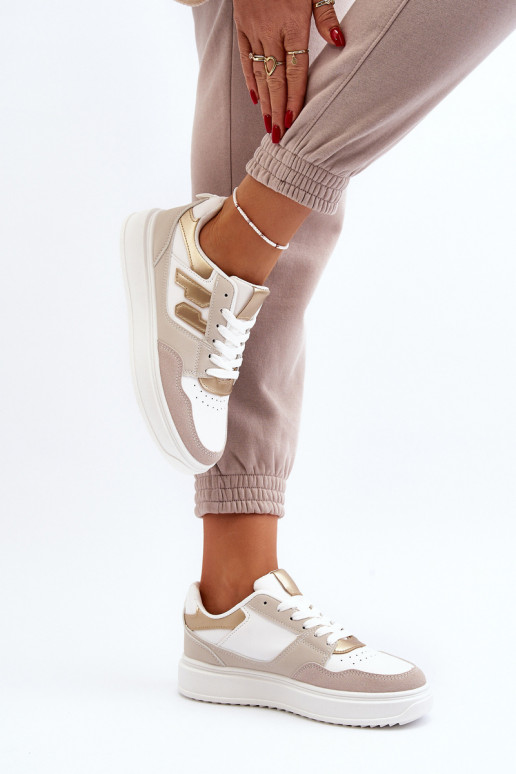 Sneakers modelio batai smėlio spalvos Regines Sneakers modelio batai smėlio spalvos Regines