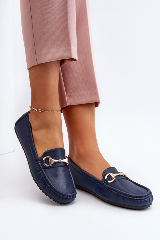 Klasikinio modelio Mokasinai Eko   tamsiai mėlynos spalvos Demese
