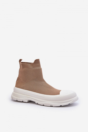 Įsispiriamo modelio su kojinės tipo auliuku Moteriški aulinukai rudos spalvos Ilanae 2