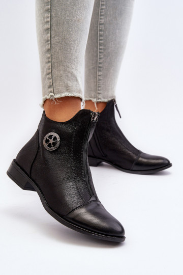 Aulinukai su plačiais kulniukais su užtrauktukais juodos spalvos Loratie 2