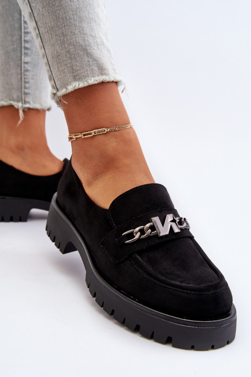 Zomšiniai mokasinai   su ornamentais juodos spalvos Loraleima Zomšiniai mokasinai   su ornamentais juodos spalvos Loraleima