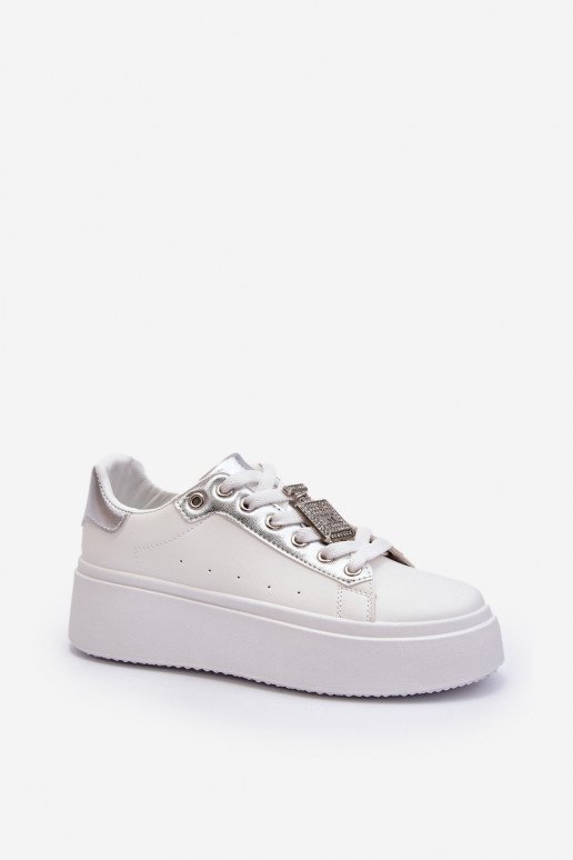 Sneakers modelio batai   su ornamentais baltos spalvos Celedria Sneakers modelio batai   su ornamentais baltos spalvos Celedria