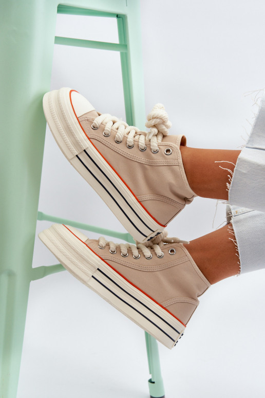 Laisvalaikio bateliai su platforma smėlio spalvos Aineri Laisvalaikio bateliai su platforma smėlio spalvos Aineri