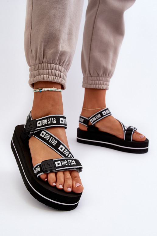 Moteriškos basutės su platforma Big Star NN274A525 juodos spalvos