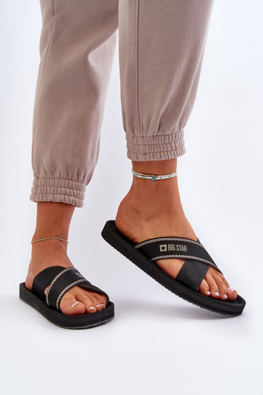 Moteriškos šlepetės Big Star NN274A059 juodos spalvos Moteriškos šlepetės Big Star NN274A059 juodos spalvos