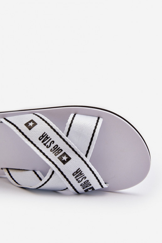 Moteriškos šlepetėsLengvos šlepetėsj Podeszwie Big Star NN274A509 baltos spalvos