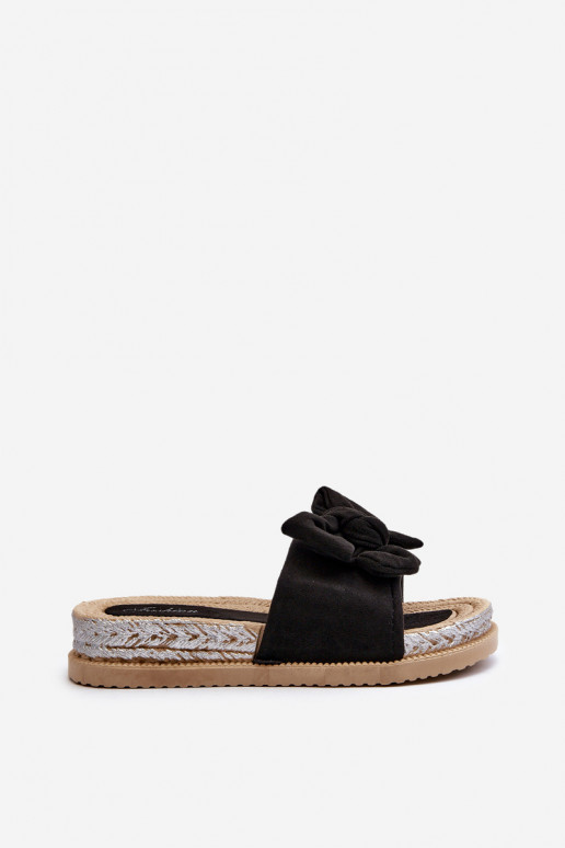 Šlepetės su platforma su kaspinais juodos spalvos Aflia Šlepetės su platforma su kaspinais juodos spalvos Aflia