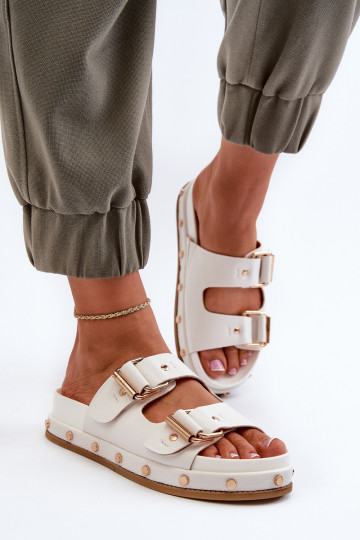 Moteriškos šlepetės su platforma Big Star NN274081 baltos spalvos