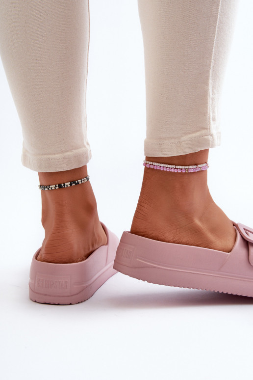 Lengvos šlepetės su platforma su sagtimis Big Star NN274A663 rožinės spalvos Lengvos šlepetės su platforma su sagtimis Big Star NN274A663 rožinės spalvos