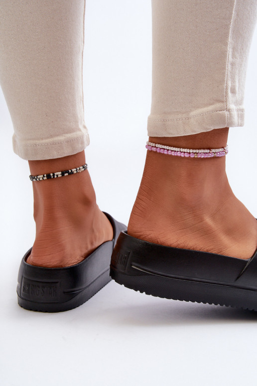 Lengvos šlepetės su platforma su sagtimis Big Star NN274A662 juodos spalvos Lengvos šlepetės su platforma su sagtimis Big Star NN274A662 juodos spalvos