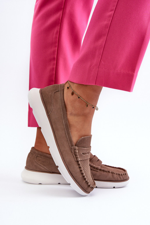 Zomšiniai mokasinai su platforma Sergio Leone SP012 rudos spalvos