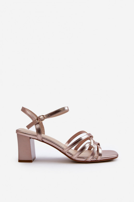 Moteriškos aukštakulnės basutės Sergio Leone SK065 aukso spalvos