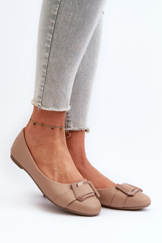 Balerinos su dirželiais  Eko   smėlio spalvos Cadwenla