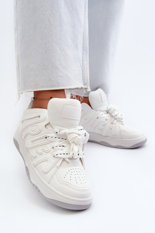 Sneakers modelio batai   iš dirbtinės odos baltos spalvos Berilla