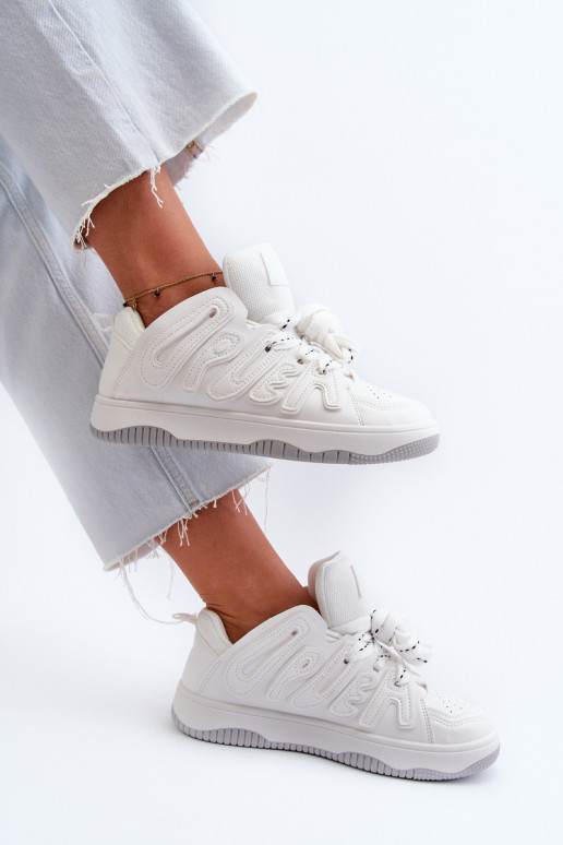 Sneakers modelio batai   iš dirbtinės odos baltos spalvos Berilla