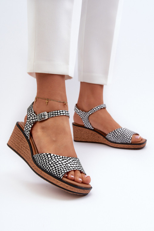 Platforminės basutės Sergio Leone SK303 Baltos-juodos spalvos