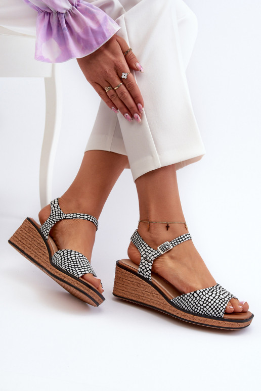 Platforminės basutės Sergio Leone SK303 Baltos-juodos spalvos