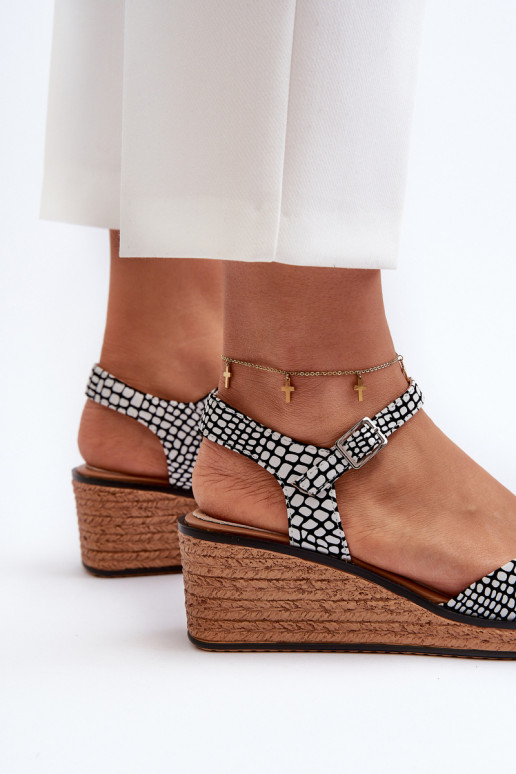 Platforminės basutės Sergio Leone SK303 Baltos-juodos spalvos